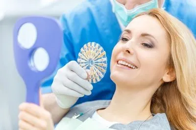 woman choosing dental veneers at Midtown Dental